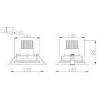 Светильник карданный встраиваемый SKD-11-36-40K-W09 9Вт 4000К 810Лм 130х130х100мм