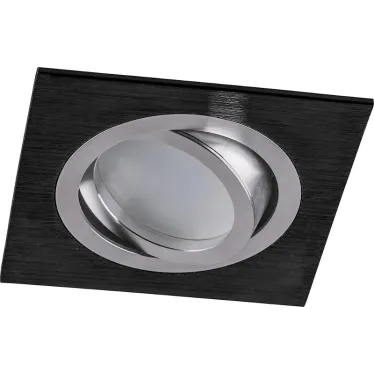 Светильник ИВО-50w G5.3 поворотный квадратный черный-хром