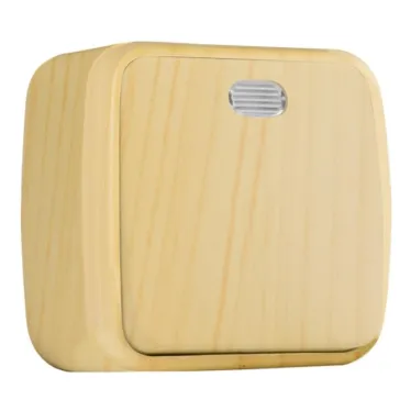 Выключатель 1-клавишный ОП Минск 10А с индикатором светлое дерево