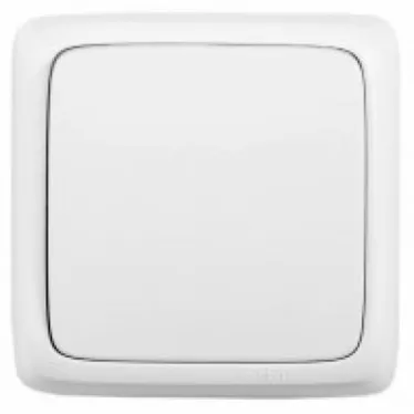 Переключатель одноклавишный наружный с изоляционной пластиной белый 16А