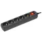 Удлинитель У05В 5 мест с заземлением 3м 3х1мм2 10А 250В черный GENERICA