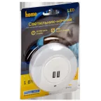 LIGHTING Светильник-ночник светодиодный 001 круг с USB разъемом и датчиком освещенности 220В IEK