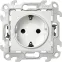 Розетка 2К+З с защитными шторками Push@Go, белый