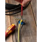 Шина 0 N (6х9мм) 6 отверстий латунь синий угловой изолятор PROxima