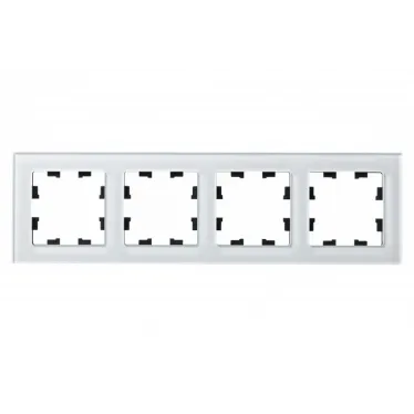 Рамка четырехпостовая ATLASDESIGN NATURE, СТЕКЛО БЕЛЫЙ