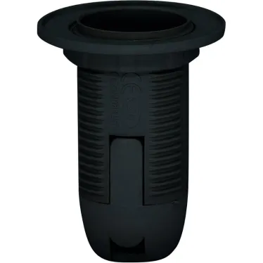 Патрон люстровый Е14 пластик с кольцом черный