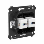 Avanti Компьютерная розетка RJ-45 без шторки в стену, кат.6 двойная Черный квадрат