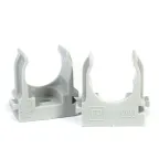 Крепеж-клипса для труб для прямого монтажа серая в гофроящике d20 мм (1200шт/кор)