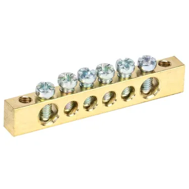 Шина PEN ''земля-ноль'' 6х9 мм 6х2 (6 группхкрепеж по краям), REXANT