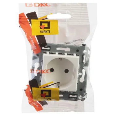 Avanti Розетка в стену, 2P+E, с защитными шторками, ''Белое облако''