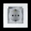 15 Розетка 2Р+Е Schuko 16А 250В IP44 со шторками с крышкой винтовой зажим белая