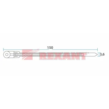Хомут-стяжкa нейлоновая под винт 150x3,6 мм, черная, упаковка 100 шт, REXANT