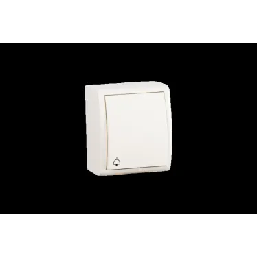 15 Aqua Кнопка клавишная с символом «звонок» с подсветкой IP54 10А 250В винтовой зажим S15A слон. кость