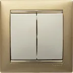 VALENA Выключатель двухклавишный в рамку слоновая кость