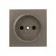 Валенсия лицевая панель розетки 1-местной б/з 10 А кашемир с защ. штор.