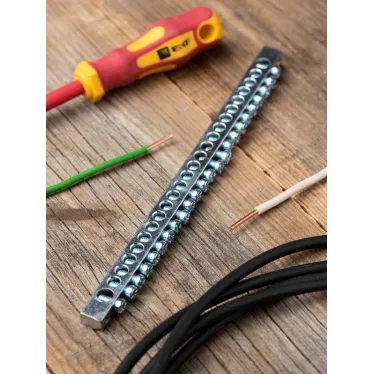 Шина PEN ноль-земля (6x9мм) 24 отв. цинк крепеж покраям