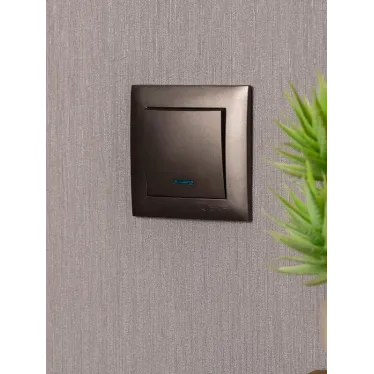 Валенсия лицевая панель выключателя 1-кл. с индикатором 10А графит