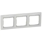 VALENA Рамка 3 поста горизонтальный монтаж белая/серебро