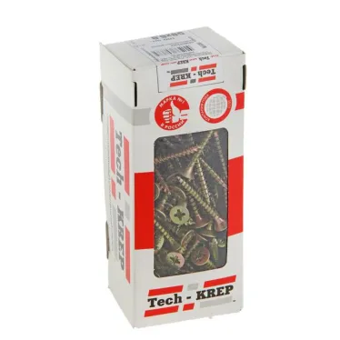 Шуруп универсальный 6х50 потайная головка, остроконечный, желтопассивированный (100шт) - коробка