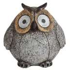Садовый светильник Сова серая на солнечной батарее, полистоун, 11,5 см ERAFYS01-08