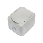 Розетка одноместная Mini OG IP54, с заземлением, о/у, серая