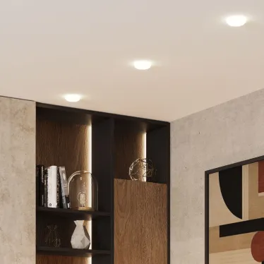 Светильник светодиодный ДВО 12 Вт 1200 лм 4000К AC 220В IP20 круг D120х27мм монт d106мм Пластик безрамочный Frameless Gauss