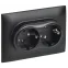 SKANDY Розетка 2-местная с заземлением без защитных шторок 16А в сборе SK-R08Bl черный IEK