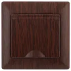 Розетка Intro Solo 4-203-10 с заземлением 2P+E Schuko с крышкой, 16А-250В, IP20, СУ, венге