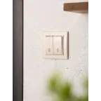 Выключатель двухклавишный СП проходной 10А бежевый Минск