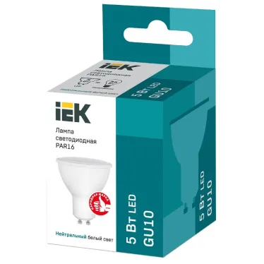 Лампа светодиодная PAR16 софит 5Вт 230В 4000К GU10 IEK