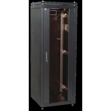 Шкаф сетевой 19дюйм LINEA N 28U 600х1000 мм стекл передняя дверь черный