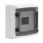 Щит настенный с дверцей 8 модулей IP65 серый с клеммным блоком 63А