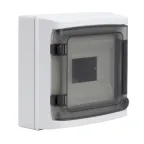 Щит настенный с дверцей 8 модулей IP65 серый с клеммным блоком 63А