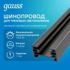 Шинопровод накладной AC 220В Черный IP20 2000х34мм с адаптером питания и заглушкой Track Gauss