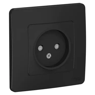 BLANCA скрытой установки розетка без заземления со шторками, 16А, 250В, антрацит