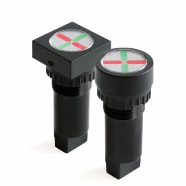 Индикатор положения, штекерное подкл., уст.размер 22/30, круг., крас./зел., 230В