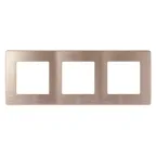 Рамка для розеток и выключателей Серия 12 12-5103-04 на 3 поста, Сатин, шампань