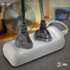 Удлинитель электрический без заземления 2 розетки 3м ШВВП 2x0,75мм2 6А UX-2-3m ЭРА