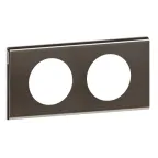 Рамка, двухпостовая, черный никель