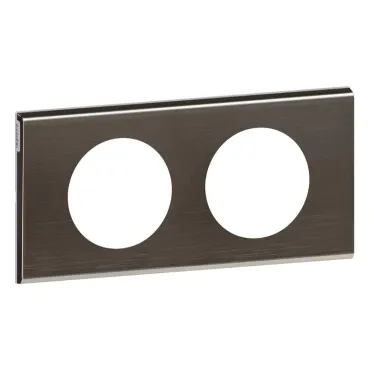 Рамка, двухпостовая, черный никель