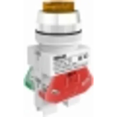 Выключатель кнопочный ВK-30 ABLFP диам. 30мм желтый LED 220В