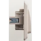 ЭТЮД Переключатель одноклавишный скрытый с индикацией бежевый