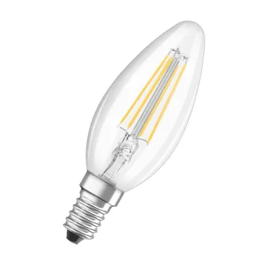 Лампа светодиодная LED 5Вт E14 CLB60D белый, Filament диммируемая,прозр.свеча OSRAM