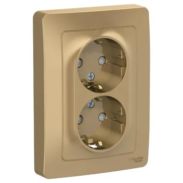 BLANCA скрытой установки розетка двойная с заземлением со шторками, 16А, 250В, титан