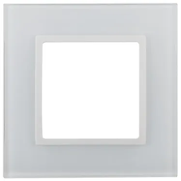 Рамка для розеток и выключателей Elegance 14-5101-01 на 1 пост, стекло, Эра Elegance, белый+белый