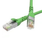 Патч-корд экранированный CAT5E F/UTP 4х2 LSZH зелёный 7м