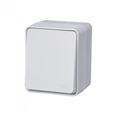 AtlasDesign Profi54 переключатель одноклавишный IP54 10 АХ, БЕЛЫЙ, Россия