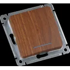 Переключатель одноклавишный скрытый с индикацией дуб 16А