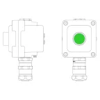 Взрывонепроницаемый пост управления из алюминия LCSD-01-B-MC-P1G(11)x1-PCMB-KAEPM3MHK-26