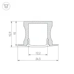 Профиль с экраном ALU-SLIM-H15-F-2000 ANOD+FROST (Arlight, Алюминий)